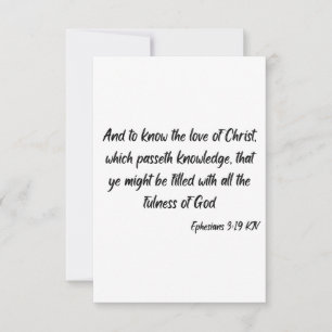 Ephesians 3:19 KJV Bible Scripture Greeting Card