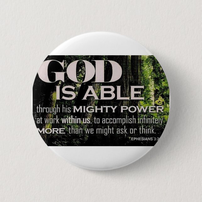 Ephesians 3:20 2 inch round button (Front)