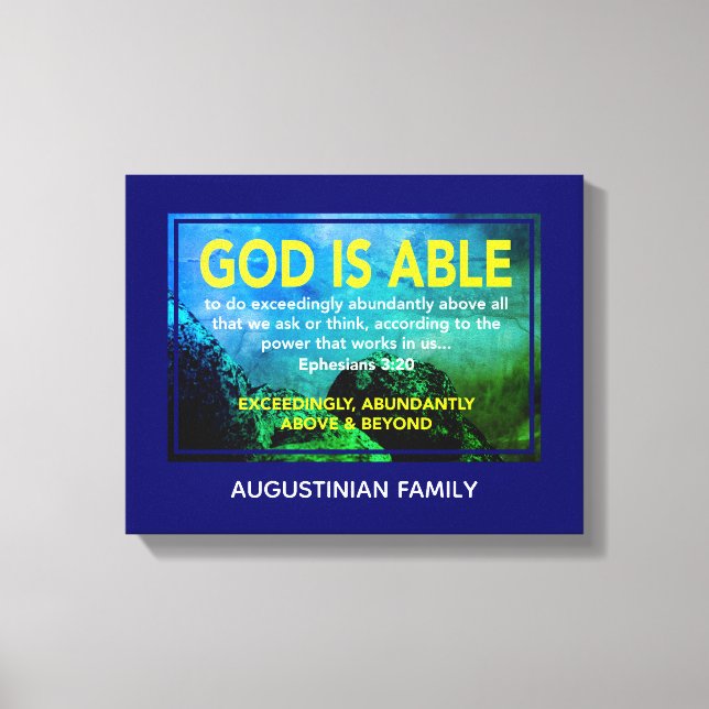 Ephesians 3:20 | GOD IS ABLE  Canvas Print (Front)