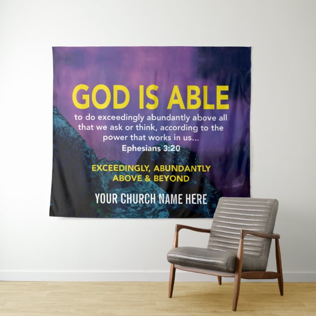 Ephesians 3:20 GOD IS ABLE Church Tapestry (In Situ (Horizontal))