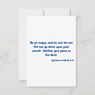 Ephesians 4:26-27 Bible Verse Flat Greeting Card