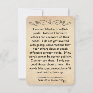Ephesians 4:29 Scripture note card parchment