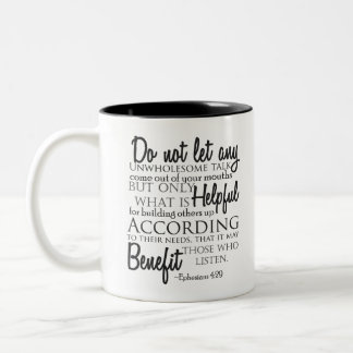 Ephesians 4:29 Typography Two-Tone Coffee Mug