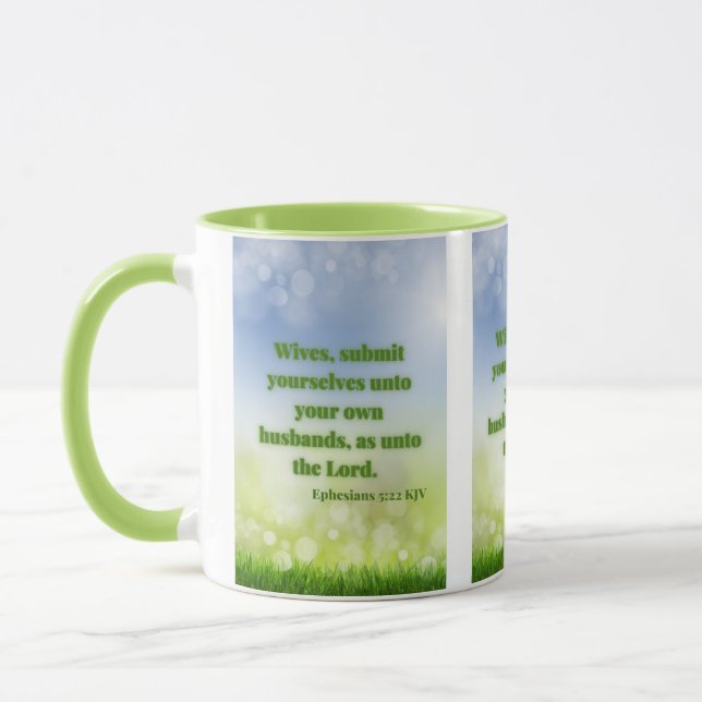 Ephesians 5:22 KJV Bible Scripture Pic Two-Tone Mug (Left)