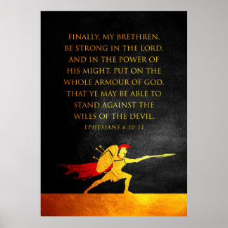 Ephesians 6:10-11 Bible Verse Poster