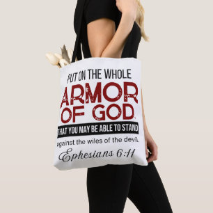  Ephesians 6:11 Put on the Whole Armour of God Tote Bag
