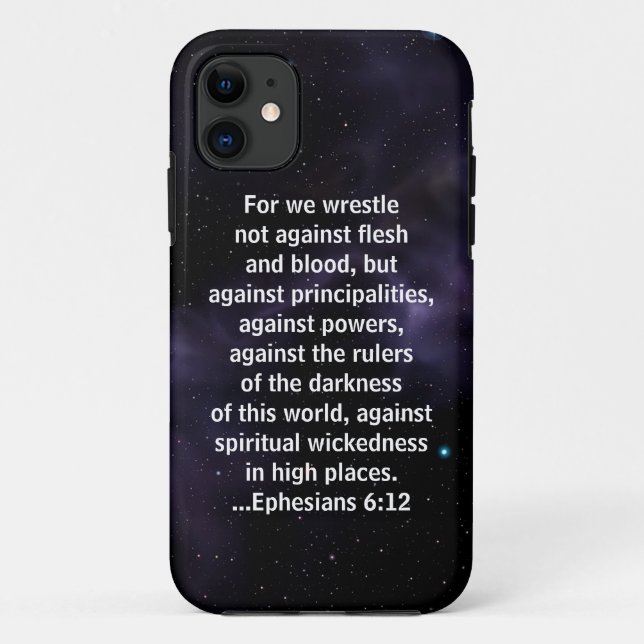 Ephesians 6:12 Bible Verse on Space Background Case-Mate iPhone Case (Back)