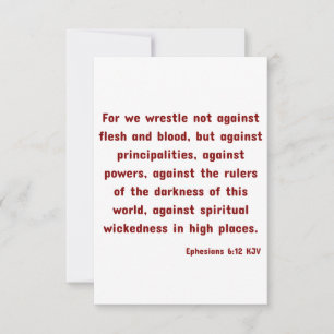 Ephesians 6:12 KJV Bible Verse Greeting Card