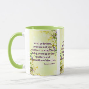 Ephesians 6:4 KJV Bible Scripture Pic Two-Tone Mug