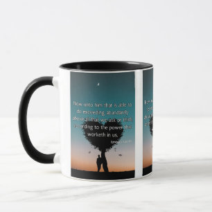 Ephésiens 3:20 KJV Bible Verse Pic Mug à deux tons