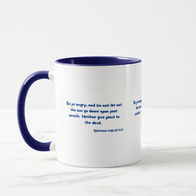 Éphésiens 4:26-27 Verset Bible Mug à deux tons (Gauche)