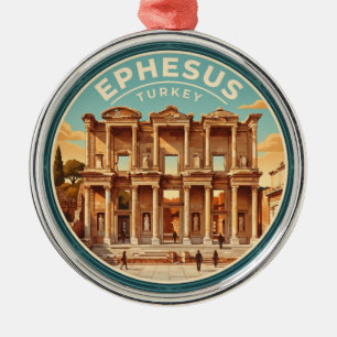 Ephesus Ancient City Turkey Metal Ornament