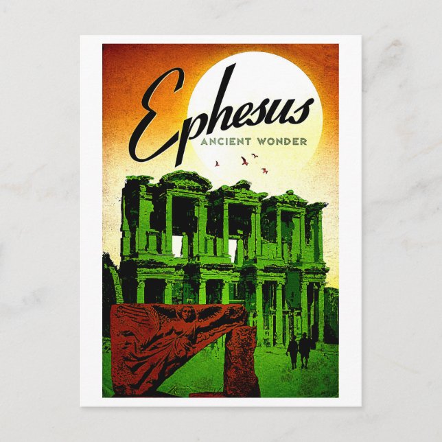 Ephesus, ancient wonder, Turkey, vintage travel Postcard (Front)