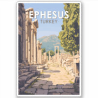 Ephesus Turkey Travel Art Vintage
