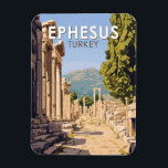 Ephesus Turkey Travel Art Vintage Magnet<br><div class="desc">Ephesus in a vector art style. Ephesus is an ancient city in Turkey’s Central Aegean region,  near modern-day Selçuk. Its excavated remains reflect centuries of history,  from classical Greece to the Roman Empire.</div>
