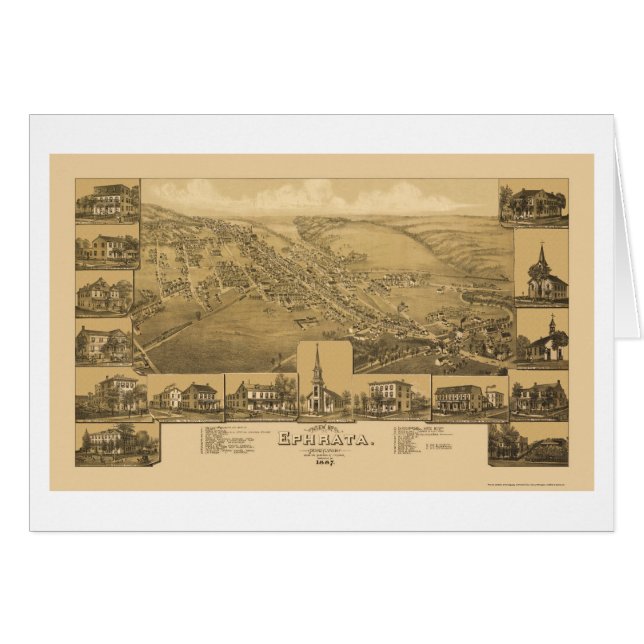 Ephrata, PA Panoramic Map - 1887 (Front Horizontal)
