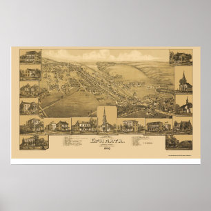 Ephrata, PA Panoramic Map - 1887 Poster