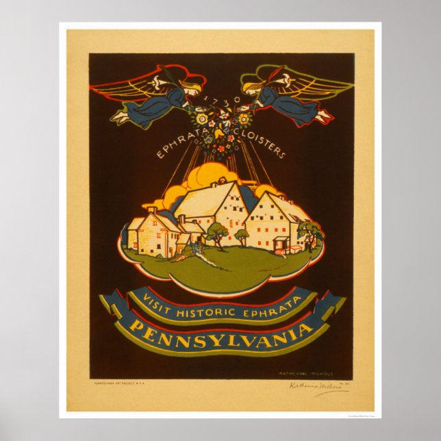 Ephrata Pennsylvania 1938 WPA Poster (Front)