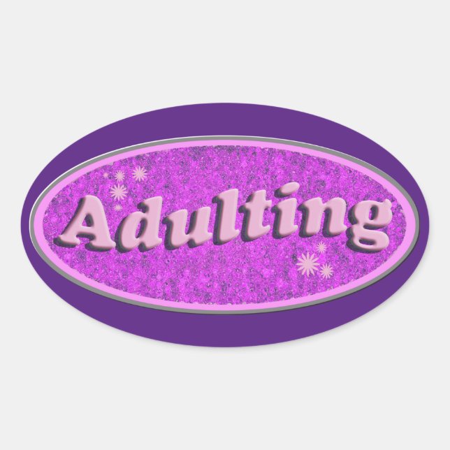 Epic Adulting Slogan Flashback Vintage Style  Oval Sticker (Front)