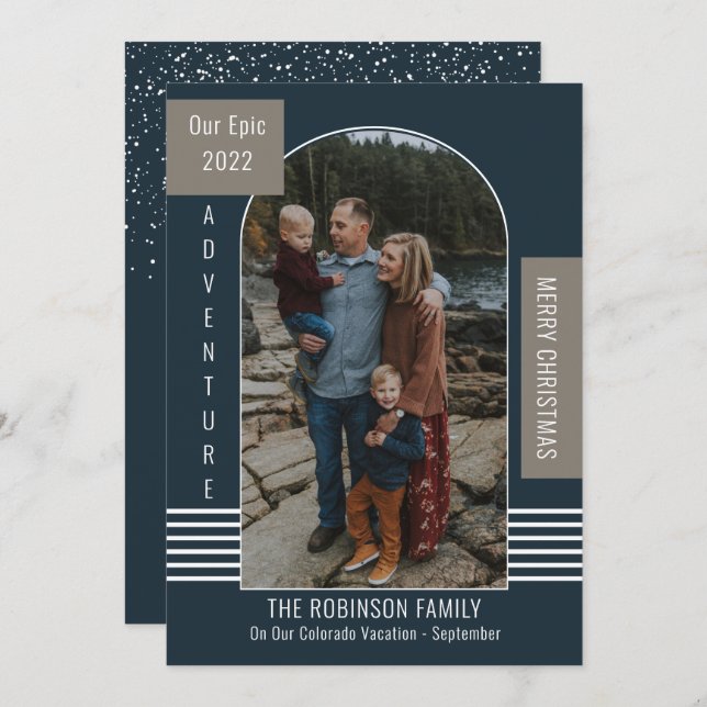 Epic Adventure Modern Christmas Holiday Greeting (Front/Back)