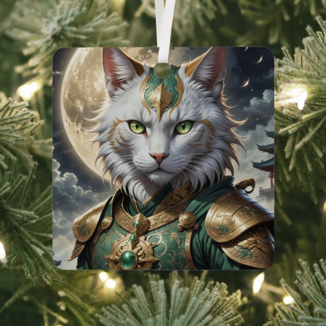 Epic Armoured Cat Warrior Metal Ornament (Insitu)