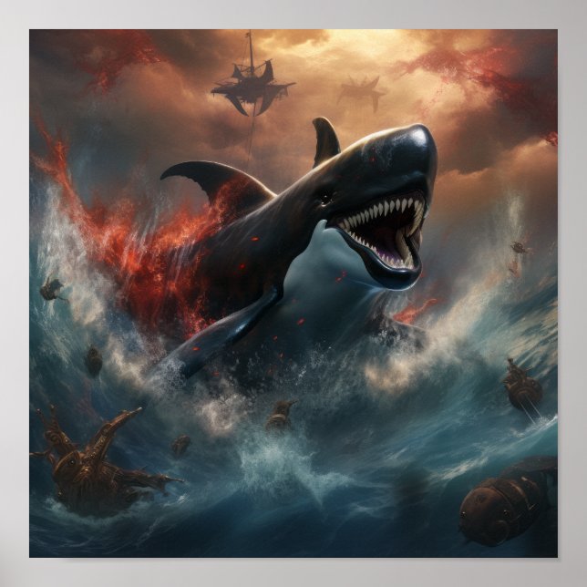 Epic Battle: Orca vs Kraken Poster - A Thrilling U (Front)