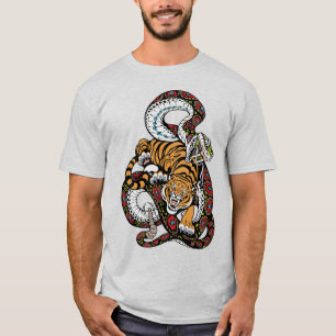 Epic Battle: Tiger vs. Snake Art T-Shirt