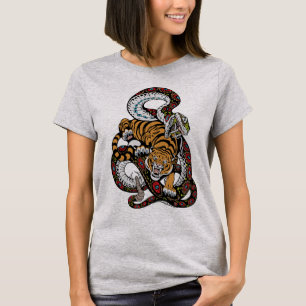 Epic Battle: Tiger vs. Snake Art T-Shirt