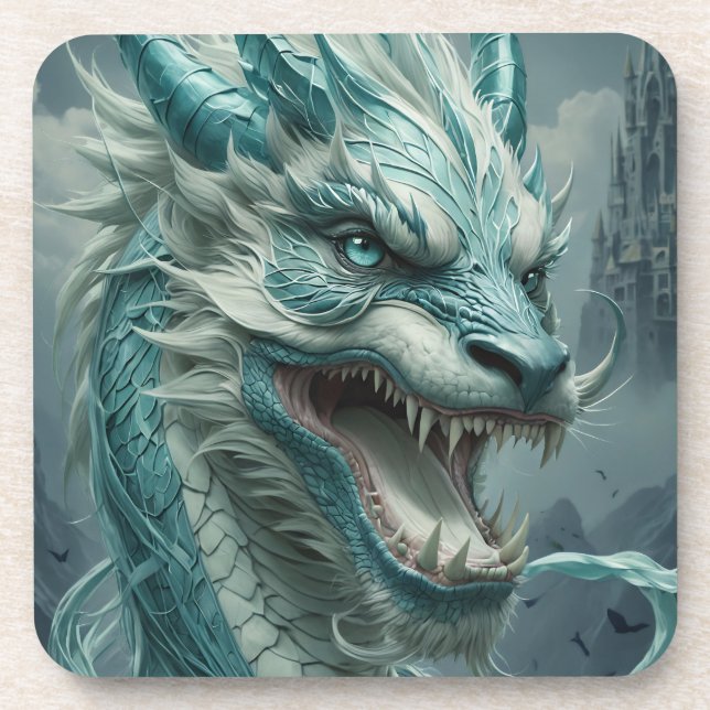 Epic Blue Storm Dragon  Coaster (Front)