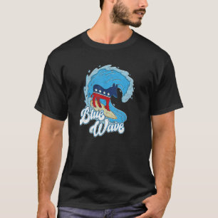 Epic Blue Wave Surfing Democrat Donkey T-Shirt