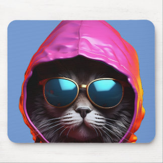 Epic Cat with Sunglasses Mouse Pad