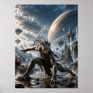 Epic Cosmic Guardian in a Fantasy World Poster