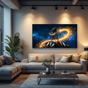 Epic Cosmic Guitarist Magical Galaxy Canvas Print