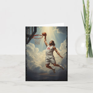 Epic Divine Dunking Jesus On The Holy Basketball C Card