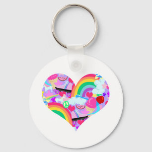 Epic Eighties Explosion Heart Keychain