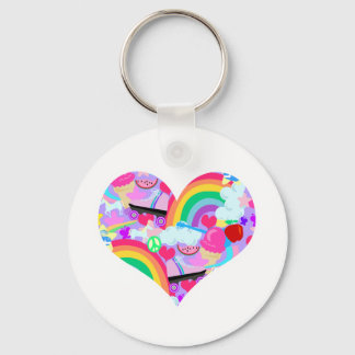 Epic Eighties Explosion Heart Keychain