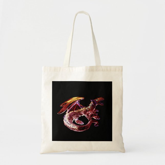 Epic Enchanting Ruby Red Dragon Adventure Tote Bag (Front)
