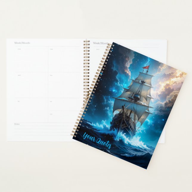 Epic Fantasy Sailing Ship Storm Ocean Planner (Display)