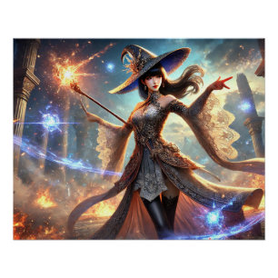 Epic Femme Assistant Bataille Affiches Magie Puiss