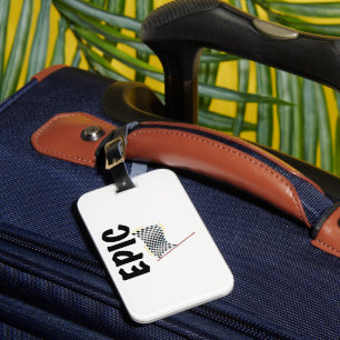 Epic Finish Line Checkered Racing Flag Luggage Tag