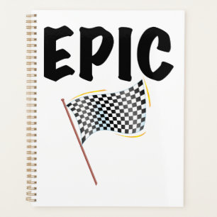 Epic Finish Line Checkered Racing Flag Planner