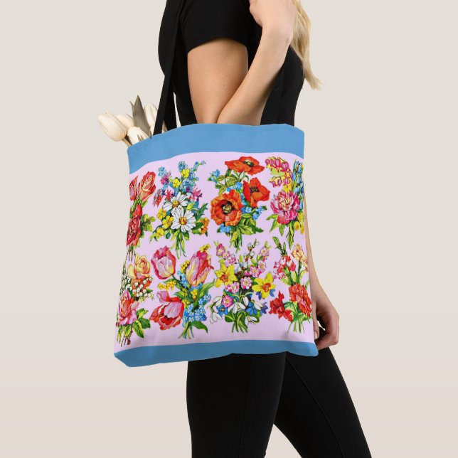 epic floral flower collection print tote bag (Close Up)