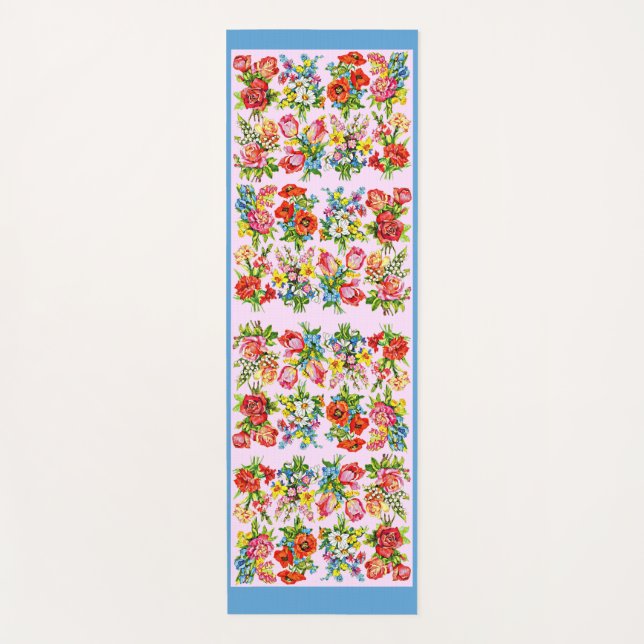epic floral flower collection print yoga mat (Front)