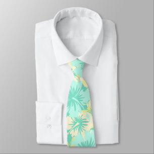 Epic Floral Hibiscus Hawaiian Mint Green Tie