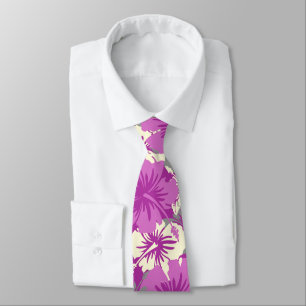 Epic Floral Hibiscus Hawaiian Radiant Orchid Tie