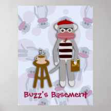 Epic Funny Retro Cool Beatnik Sock Monkey Cartoon