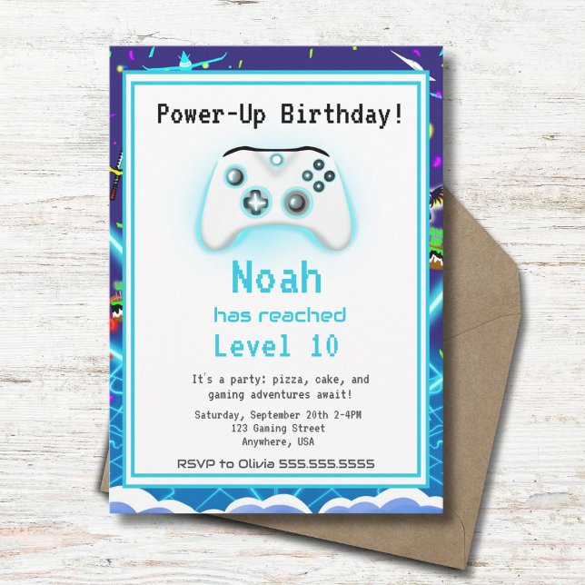 Epic Gamer Happy 10 Anniversaire Invitation Critic (Créateur téléchargé)