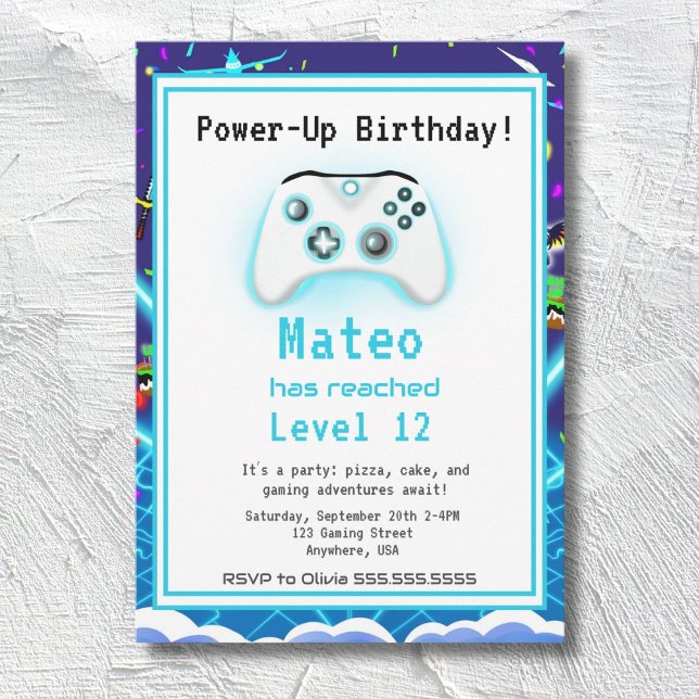 Epic Gamer Happy 12 Anniversaire Invitation Critic (Créateur téléchargé)