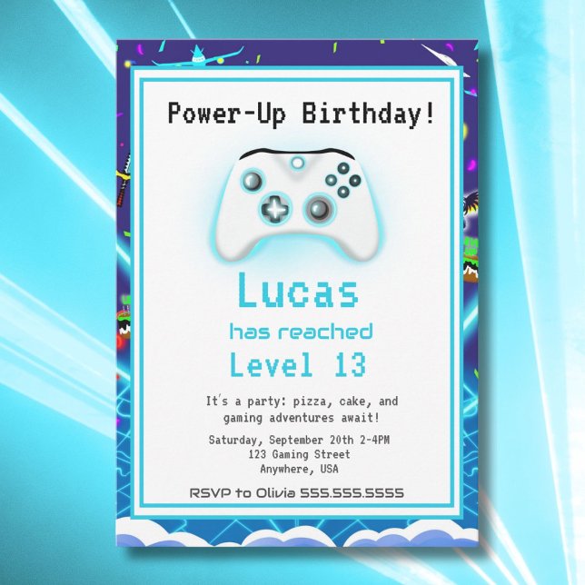 Epic Gamer Happy 13 Birthday Invite Critical Hit! (Creator Uploaded)