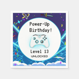 Epic Gamer Happy 13 Birthday Invite Critical Hit! Napkin